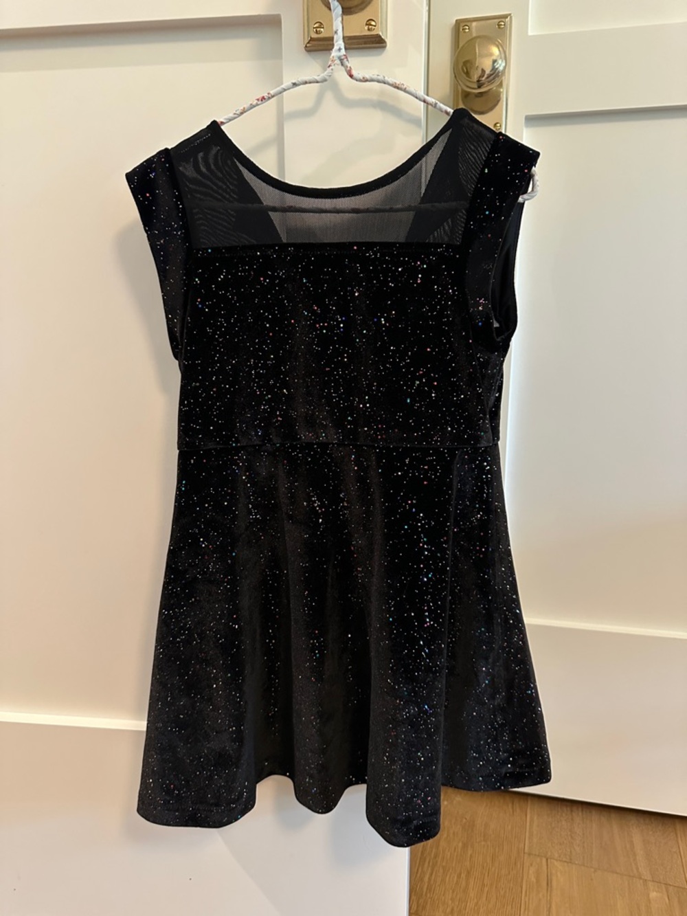 Appaman Girls' Black Sparkle Velvet Fit & Flare Dress